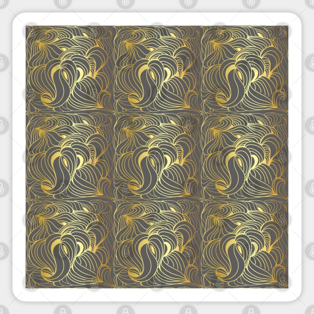 Gold Line Pattern Sticker by DesignInspire